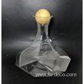 wholesale clear Glass whiskey Decanters with Wood Stoppers